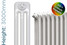 DQ-MD3-3000-TH - DQ Modus 3 Column Vertical Radiator H3000mm x W1174mm DQ-MD3-3000-TH - DQ Modus 3 Column Vertical Radiator H3000mm x W1174mm